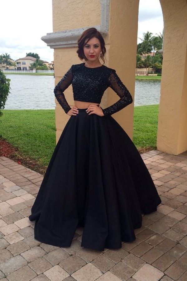 graduation ball gown black