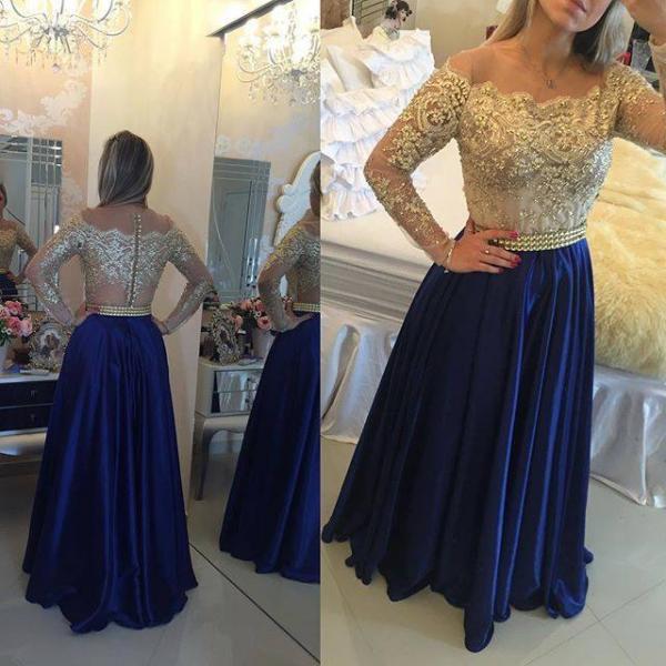 Royal Blue 2019 Outstanding Beaded  Prom Dresses